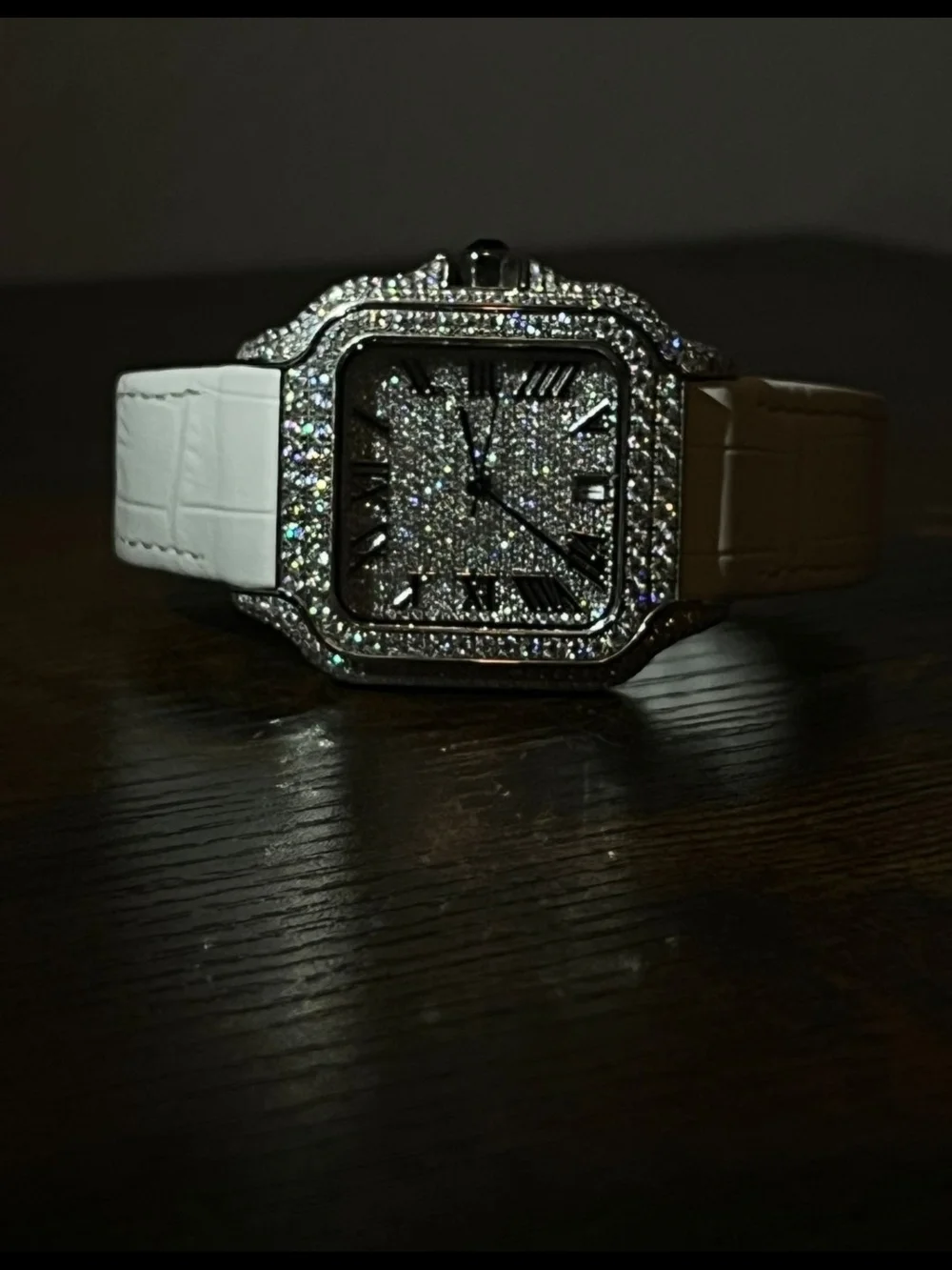 White Moissanite Watch Gra Authentic